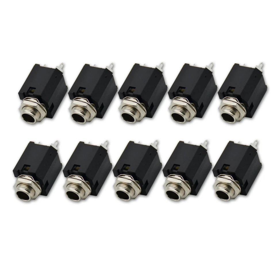10,1/4" 6.35mm Stereo headphone Jack Socket Audio plug for guitar pedal/amp/ diy - Image 1 of 4