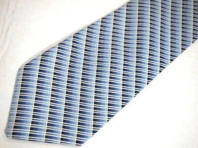 Corbata Gianfranco Hombre Azul Blanco Cuadros 100% Seda 61" Larga Carrera Foto 1 de 4