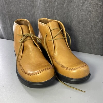 Ariat Womens 7.5 B Chukka Wallaby Leather Wedge Ankle Boots Lace Up Toffee - Image 1 of 4