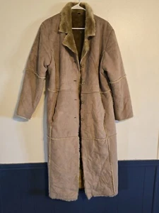 Womens Faux Fur Lined Long Coat Size Large GREAT COND.! Take Two Brand - Picture 1 of 5