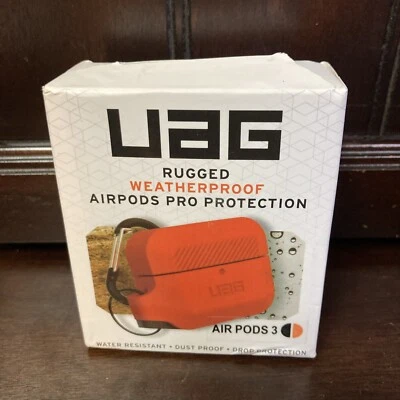 UAG Urban Armor Gear Silicone CASE for Apple AirPods Soft-touch Black/Orange - Image 1 of 4
