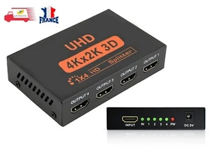 Splitter 1x4 HDMI HUB Répartiteur Full HD 4K 1 HDMI entrée 4 sortie, HDCP 1080P - Photo 1/10