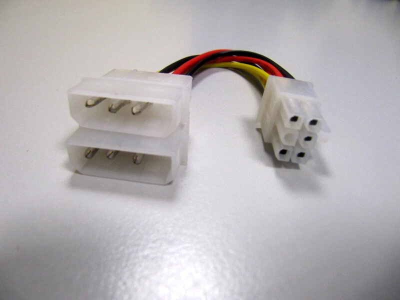 Kabel Strom Grafikkarte Adapter PCIe 15cm 2x(5,25") 6 pol - Bild 1 von 1