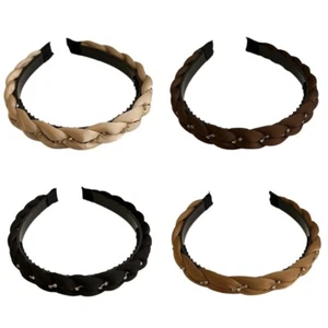 Diademas trenzadas hechas a mano tocado de princesa con tachuelas-promociones fiesta novia - Imagen 1 de 12