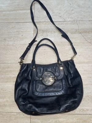 Bolsa de mão Tory Burch Amanda Hobo couro pebbled preto bolsa satchel ombro mensageiro - Imagem 1 de 4