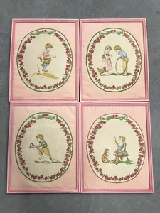 Vintage Pink Nursery Wall Art Baby Girl Wall Decor Poster 1970s Hard To Find - Picture 1 of 5