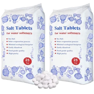 2x 25kg Water Softener Salt Tablets – Food Grade, High Purity for Softeners - Picture 1 of 6