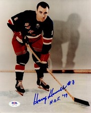 Harry Howell autographed signed inscribed 8x10 photo NHL New York Rangers PSA