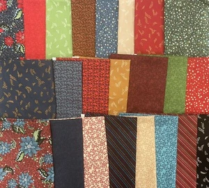 23 WINTER’s EVENING FAT QUARTERS 100% COTTON FABRICS 5 YARDS+ OOP - Picture 1 of 7