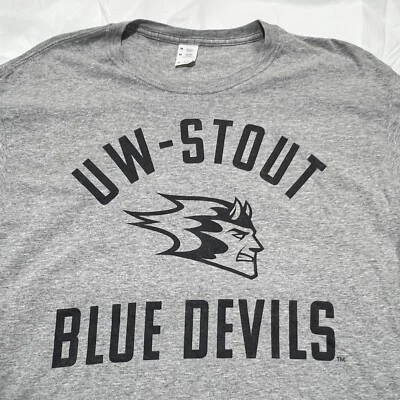 University of Wisconsin Stout Blue Devils Women long Sleeve T-Shirt Size Med - Image 1 of 4