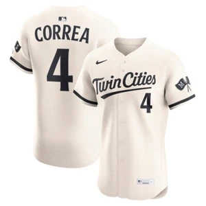 Minnesota Twins Carlos Correa #4 Nike Cream Alternate 2025 MLB Elite Jersey - Picture 1 of 3