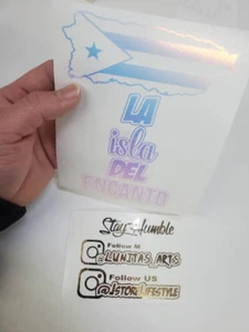 Puerto Rico Isla del Encanto Sticker Decals Holographic - Bumper cars, windows - Picture 1 of 4