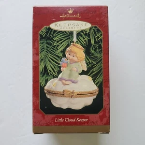 1999 Christmas Ornament Little Cloud Keeper Porcelain Trinket Box Hallmark - Picture 1 of 7