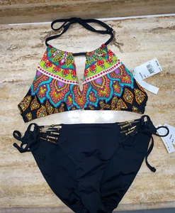 Traje de baño negro Trina Turk Riviera marroquí conjunto de 2 piezas bikini para mujer 4 nuevo con etiquetas - Imagen 1 de 9