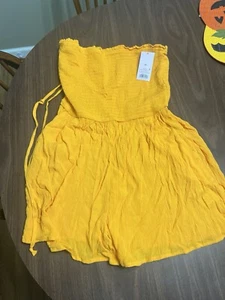 Wild Fable Damen XS Strampler Ärmellos Gewebt Gesmokt Mango Orange Neu - Bild 1 von 3