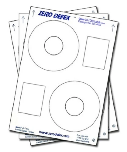200 Zero Defex Gloss Offset CD / DVD Labels ZDL4002 - Image 1 of 1