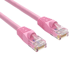 Cat6 UTP Snagless Patch Cable, Pink - 1/3/5/7/10/14/25/50/100 ft - Picture 1 of 1