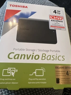 Toshiba Canvio Basics Portable Storage 4 TB Brand New Sealed Box - Image 1 of 2