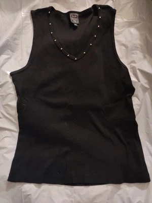Susie In The City Size XL Black V-neck   Line With Metal Accents Sleeveless - Image 1 of 4