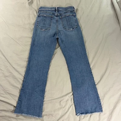 RAG & BONE Nina High Rise Ankle Flare Jeans Blue Wash Womens Size 27 Raw Hem - Image 1 of 4