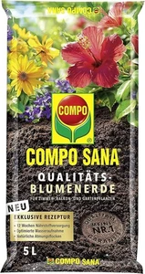 COMPO SANA Qualitäts Blumenerde 12 Wochen Dünger Zimmer Balkon Garten 5 Liter - Bild 1 von 5