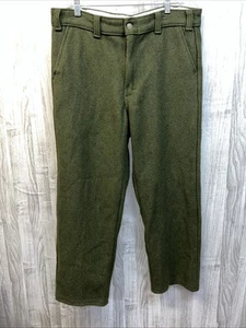 VTG Men Codet Vermont Olive Green Wool Pants 36x28 VGUC Hunting Outdoors Militar - Picture 1 of 11
