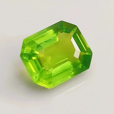 Stunning Green Peridot Emerald Cut 11-13 Ct Natural Loose Gemstone EGL Certified - Image 1 of 4