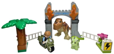LEGO DUPLO 10939 Dinosaur Breakout Retirado Jurassic World T. Rex y Triceratops Foto 1 de 4