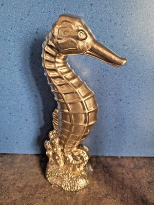 Seepferdchen Landhaus Deko Maritim Meer Ozean Sommer Pferd Keramik H: 15cm gold - Bild 1 von 4