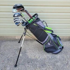 US Kids Golf USKG 57 Stand Bag with 7, 8, 9, SW, HY, Putter, 3, 5 Wood, Driver  - Picture 1 of 20
