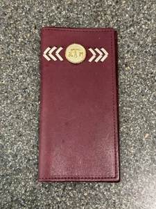 BAR3 Texas A&M Aggies NCAA College Maroon Leather Tall Wallet-Roper/Billfold - Picture 1 of 7