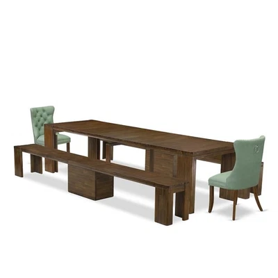 5 Pieces Extendable Dining Set Includes a Rectangle Kitchen Table - Image 1 of 3