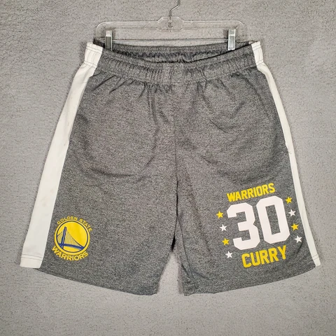 Golden State Warriors Shorts Large Mens Stephen Curry 30 NBA Gray Stretch Cover