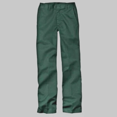 DICKIES  Boys Green Flat Front Pant with Elastic back band, 4 Reg.  NWT - Image 1 of 4