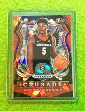 ANTHONY EDWARDS RED ICE PRIZM ROOKIE CARD RC CRUSADE 2020 MINNESOTA TIMBERWOLVES