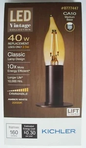 Kichler LED 40W/2.5W CA10 Medium Filament-Amber-Dimmable-513968-Save 2+ - Picture 1 of 1
