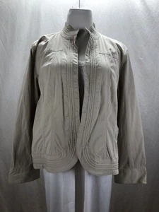 Ladies Chico’s Salt Wash Chute Jacket Khaki . Size 3 - Picture 1 of 3