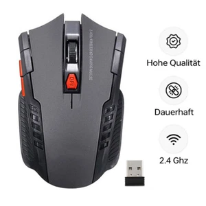 Funk Maus Gaming Kabellos Wireless Mouse für PC Laptop Rot Grau Blau-USB M0D5 - Bild 1 von 10