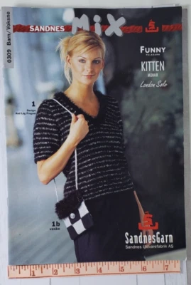 Sandnes MIX  Pattern Book 0309 Funny Kitten Solv Knit Woman Child Men English - Image 1 of 4