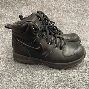 Nike Manoa Leather Black Boots Men’s 454350-003 Size 7 - Picture 1 of 11