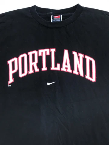 Vintage Nike Team Adult XXL Portland Blazers Short Sleeve Black Crew Neck Shirt Cover