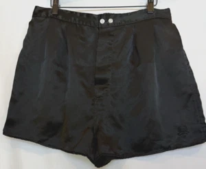 Vintage Christian Dior Satin Boxer Shorts Mens Large Sleep Designer Logo Luxury - Picture 1 of 8