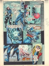 JSA #3 p.8 Color Guide Art - Mordru vs. Scarab - 1999 by John Kalisz