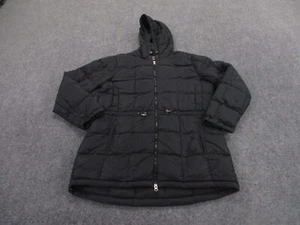 LL Bean Jacket Womens L Black Puffer Down Coat Quilted Outdoors Hiking Adult - Picture 1 of 9