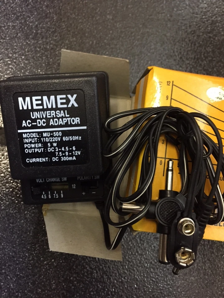 NEW MEMEX MU-500 UNIVERSAL AC-DC CHARGER ADAPTER + 6 WAY PLUG UNIVERSAL TIPS  - Image 1 of 4