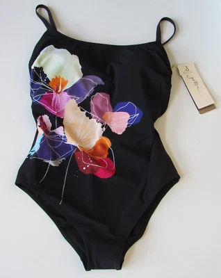 GOTTEX  Black Multi Floral One Piece Swimsuit Bathing Suit Size 10 NWT $154 - Image 1 of 4
