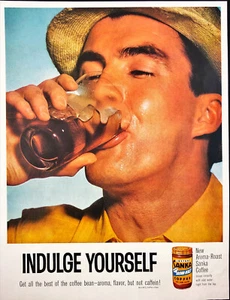 1960 Sanka Coffee Vintage Print Ad Indulge Yourself Aroma Flavor - Picture 1 of 1