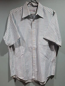 Editions By Van Heusen Men's Vintage Short Sleeve Shirt Striped USA size 16 1/2 - Picture 1 of 6