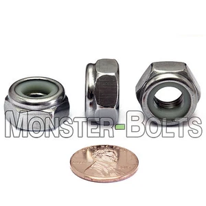 M10-1.5 / 10mm - Qty 10 - Nylon Insert Hex Lock Nut DIN 985 - A2 Stainless Steel - Picture 1 of 4
