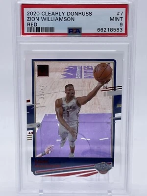 2020-21 Panini Clearly Donruss #7 Zion Williamson Base Red Parallel /49 PSA 9 - Image 1 of 3